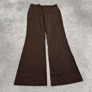 Womyn The Revival Jacquard Flared Pants Women 10 Brown Diamond High Rise Stretch
